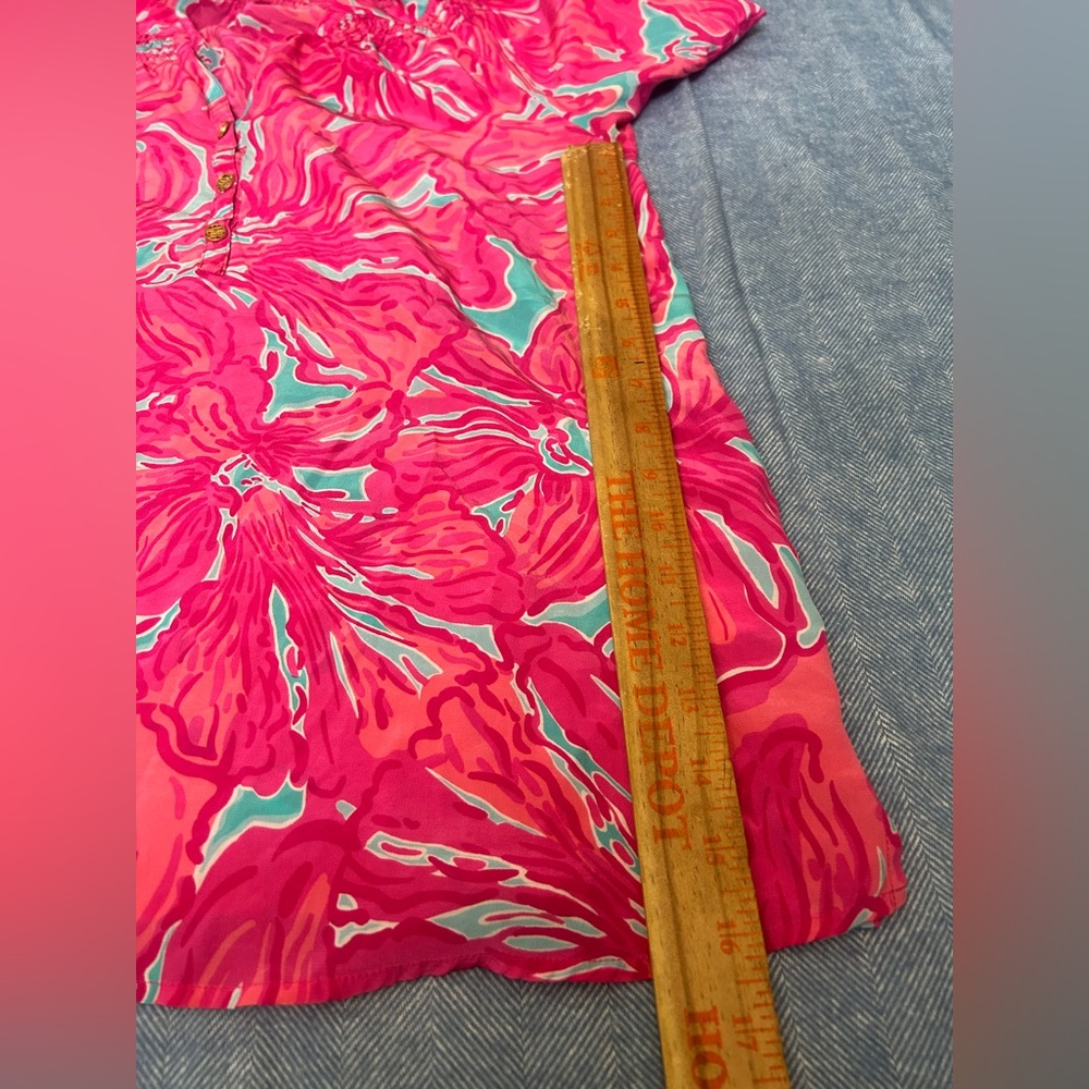 Lilly Pulitzer Pink and Orange Graphic Long Sleeve Blouse - Picture 7 of 7